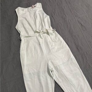 Forever 21 Cream Sleeveless Jumpsuit